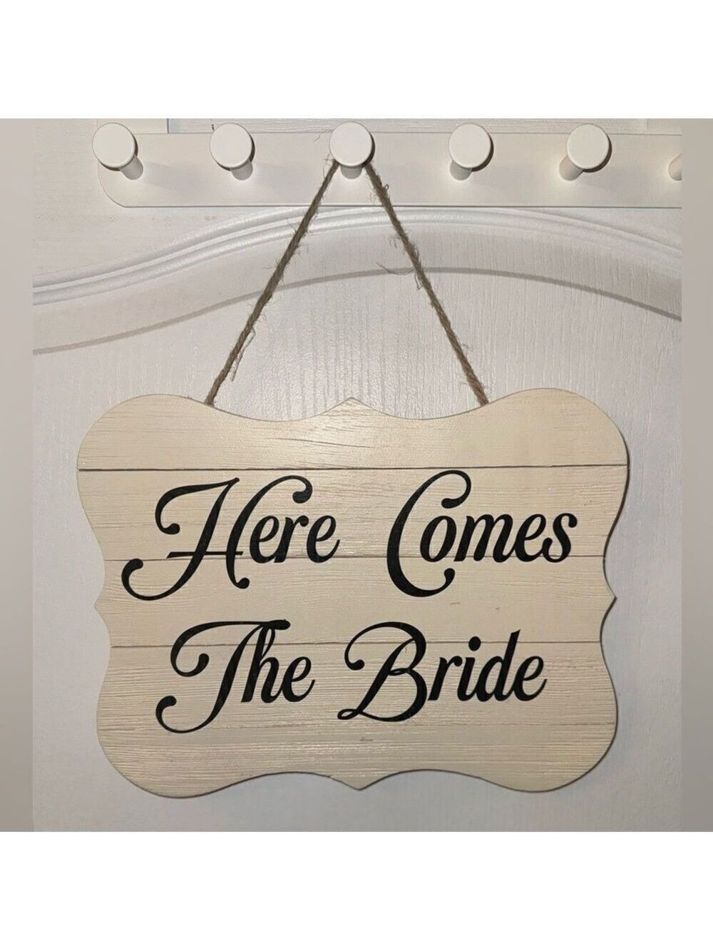 Wooden Here Comes the Bride Sign
